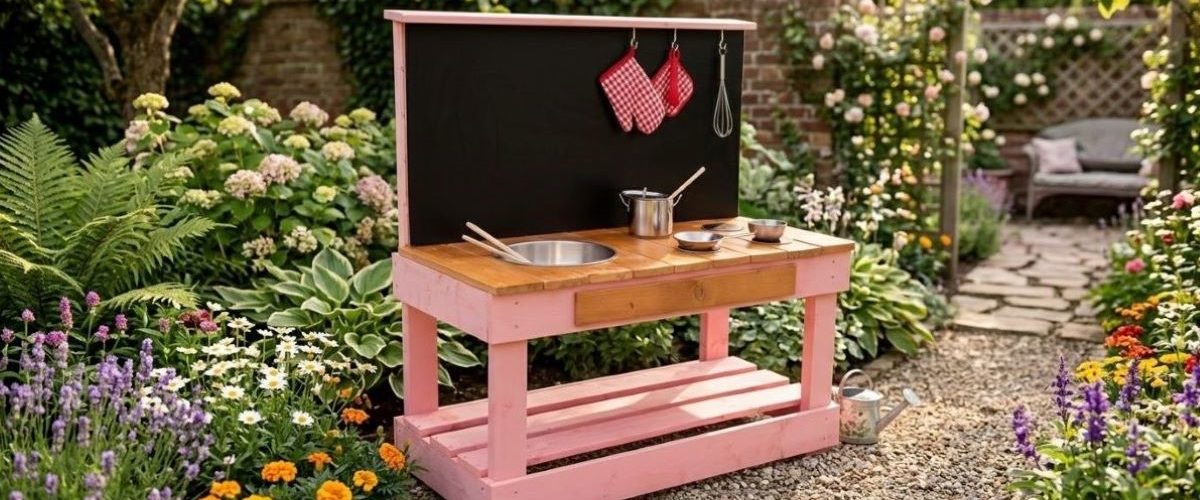 Bucatarie din lemn pentru copii